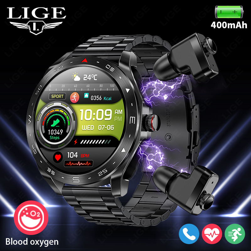 Smartwatch Headset - Montre connectée LIGE avec écouteurs Bluetooth,