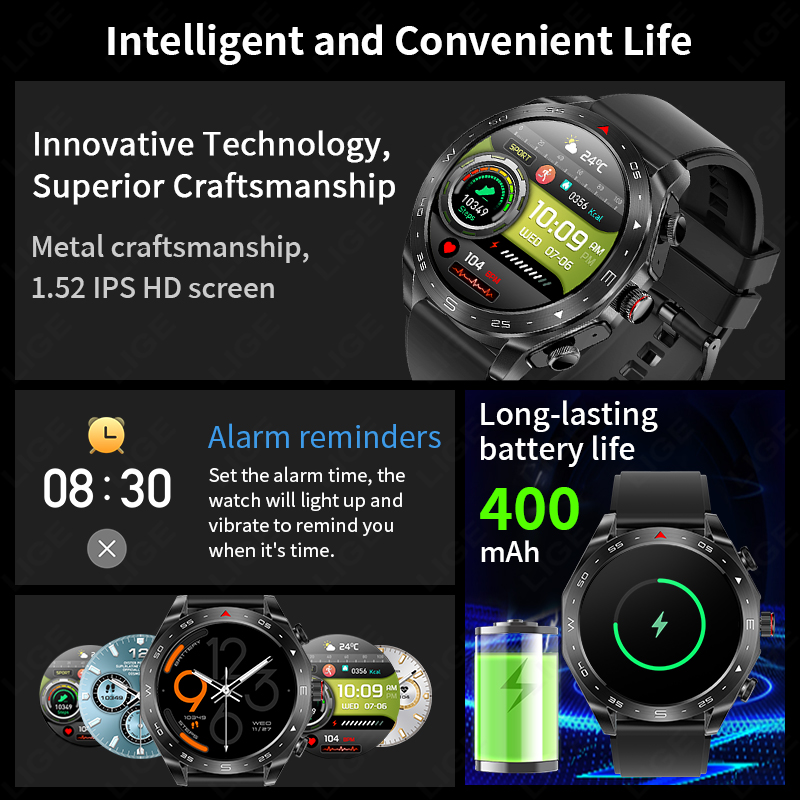 LIGE-Montre intelligente étanc - Smartwatch Headset avis et prix